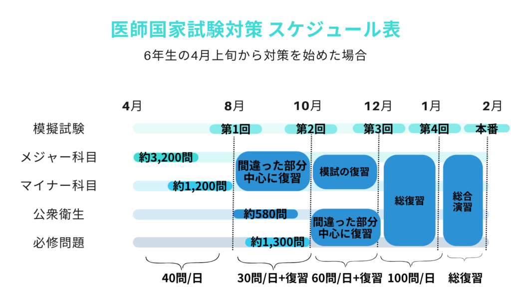 医師国家試験対策 スケジュール表